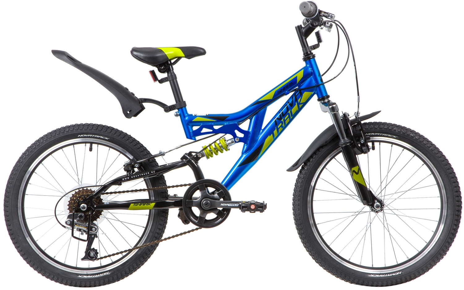 Велосипед NOVATREK 20'' Shark 6-скор, V-brake, синий, 10" 